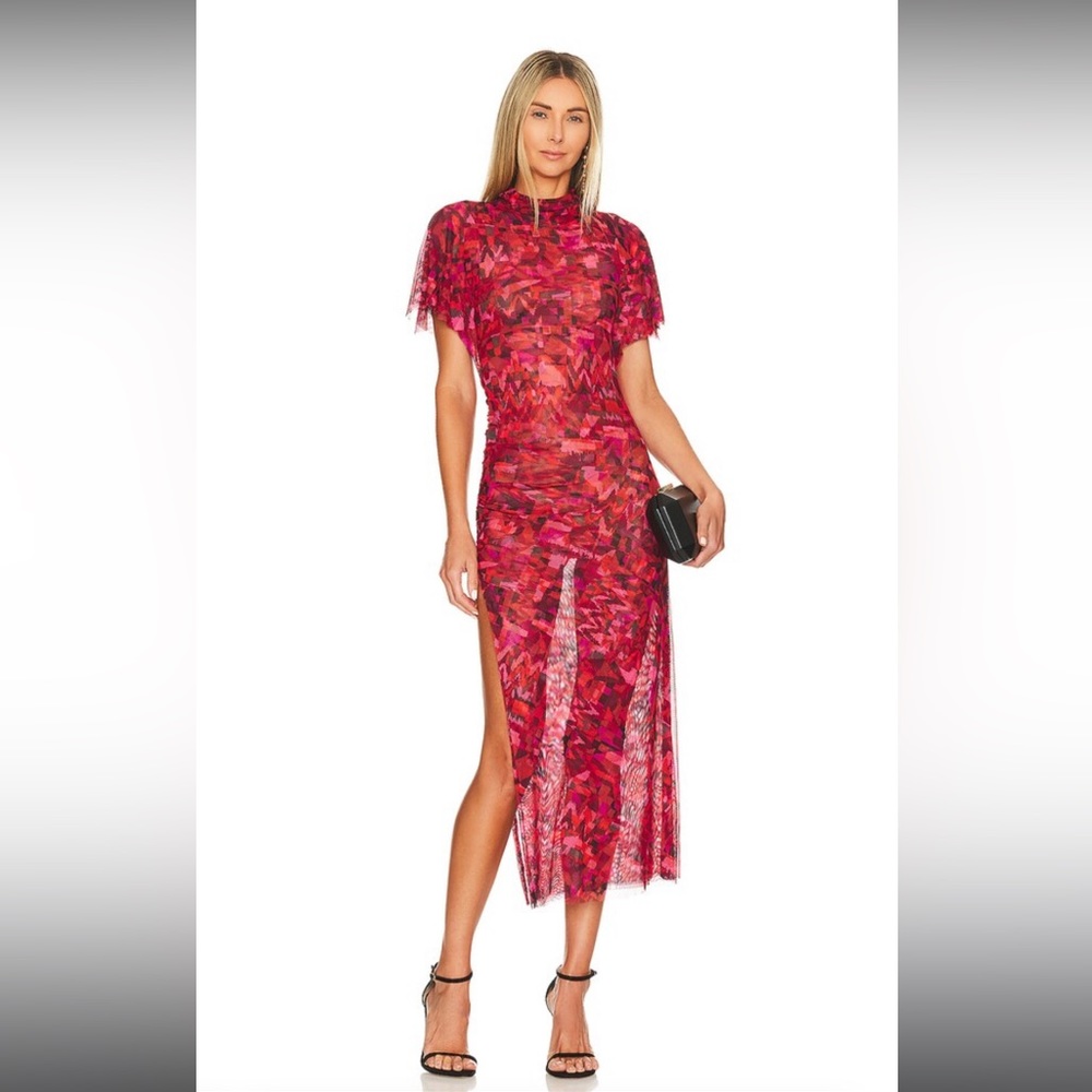 MISA Los Angeles Roberta Mesh Midi Dress